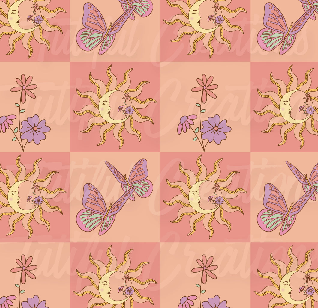 Celestial Butterfly Checkered ( SELECT style/size etc.) made in rib knit