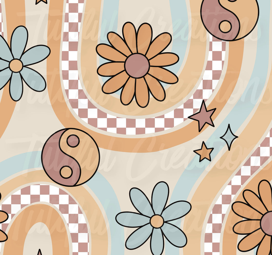 Floral Yin Yang Retro ( SELECT style/size etc.) made in rib knit