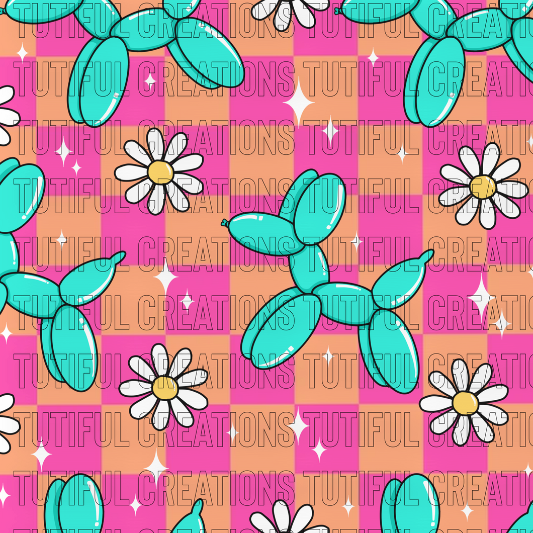 Checkered pink/orange ball00n pups (Choose/SELECT style/size etc.) rib knit newest 3.0