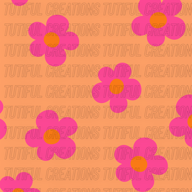 Orange/pink floral (Choose SELECT style/size etc.) rib knit new 2.0