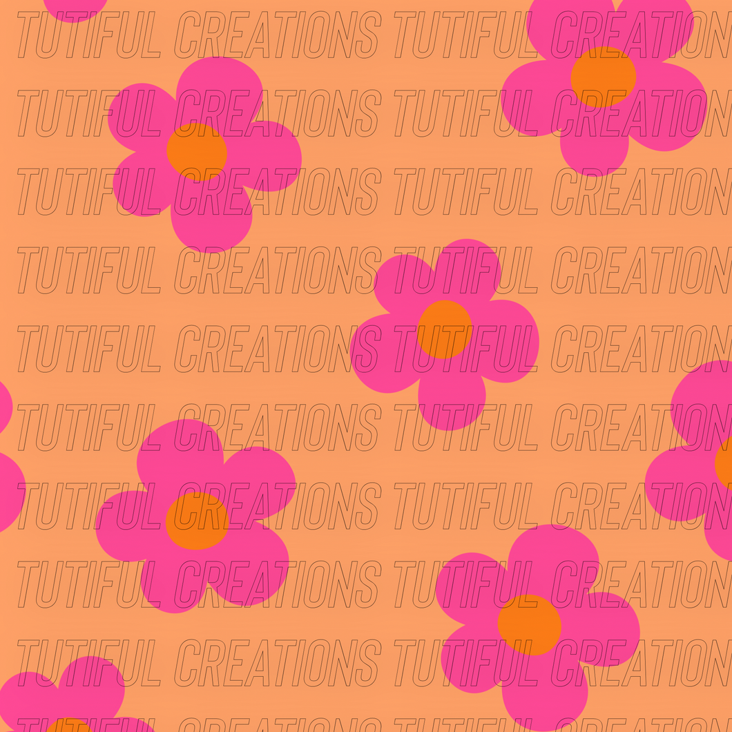 Orange/pink floral (Choose SELECT style/size etc.) rib knit new 2.0