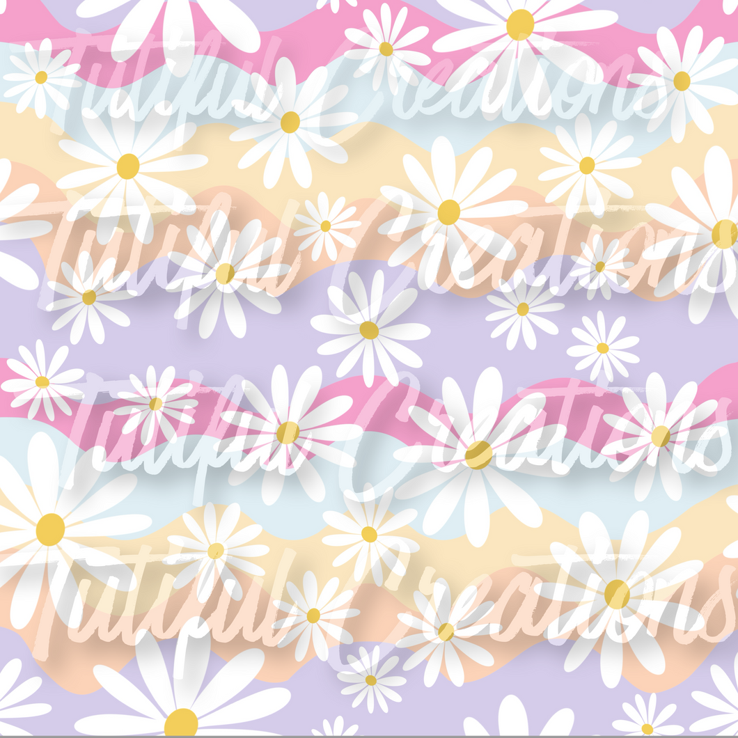 Daisy Wavy floral (SELECT style/size etc.) made in rib knit