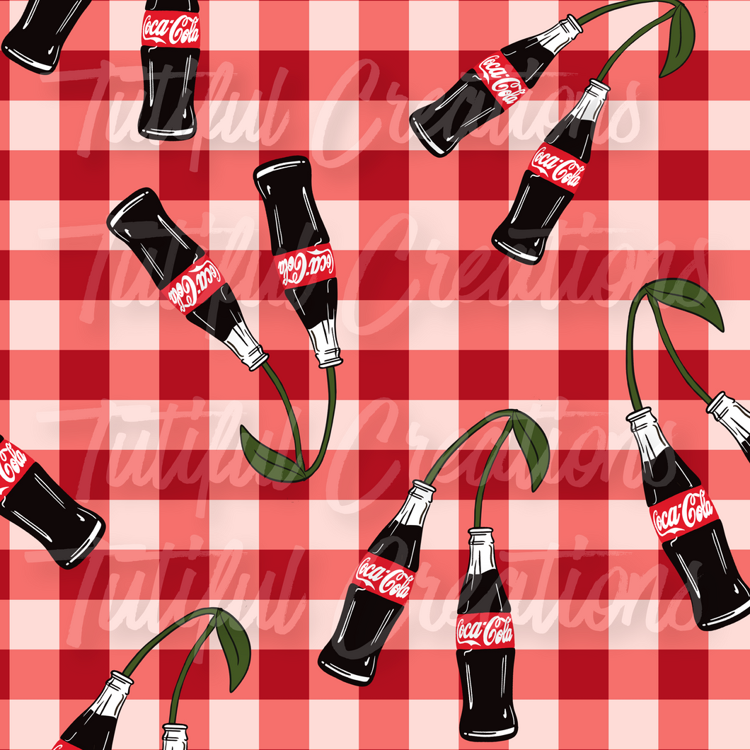 Gingham Cherry Cola PRINT ( Choose SELECT style/size etc.) rib knit