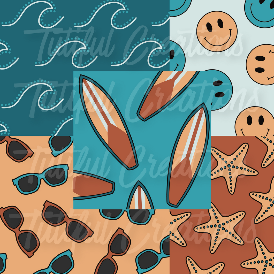 BEACH PATCHWORK PRINT ( Choose SELECT style/size etc.) rib knit