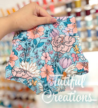 Load image into Gallery viewer, AQUA BLUE FLORAL (SELECT style/size etc.) rib knit
