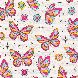 Rainbow butterfly on cream (Choose SELECT style/size etc.) rib knit new 2.0