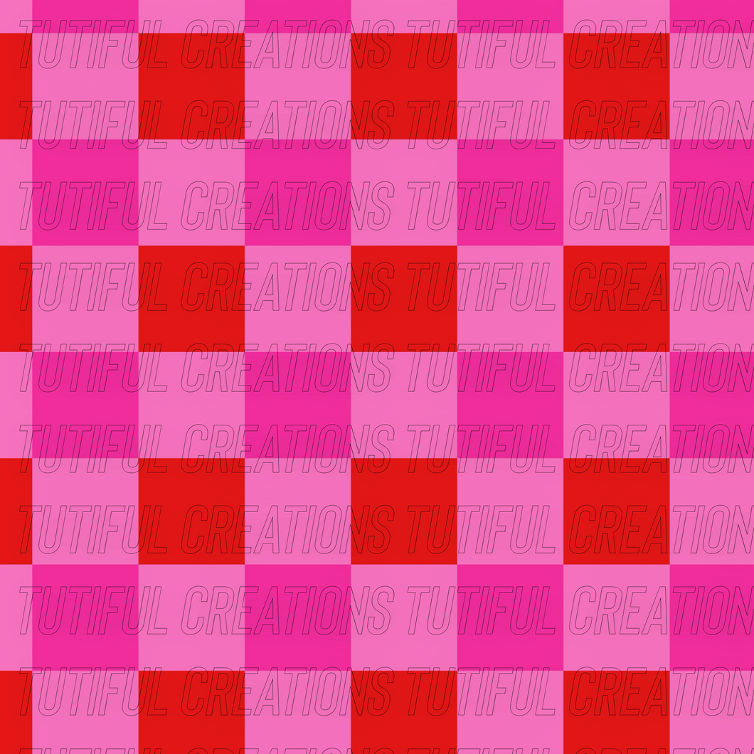 Pink/red checks (Choose SELECT style/size etc.) rib knit new 2.0