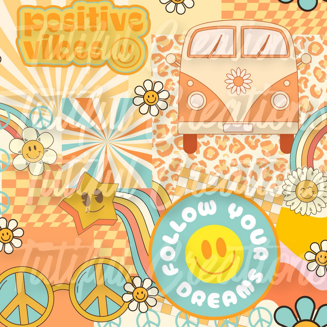 Hippie Bus patchwork(SELECT style/size etc.) made in rib knit