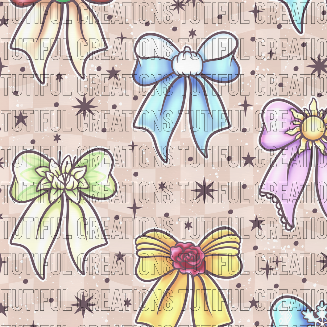 Pr1ncess bows on tan (Choose/SELECT style/size etc.) rib knit newest 3.0