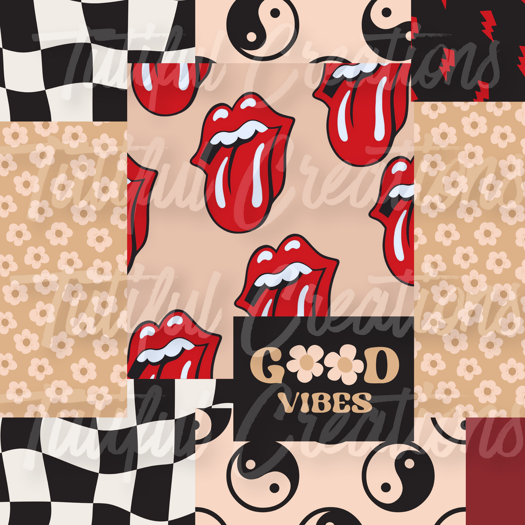 Good Vibes Patchwork (SELECT style/size etc.) made in rib knit