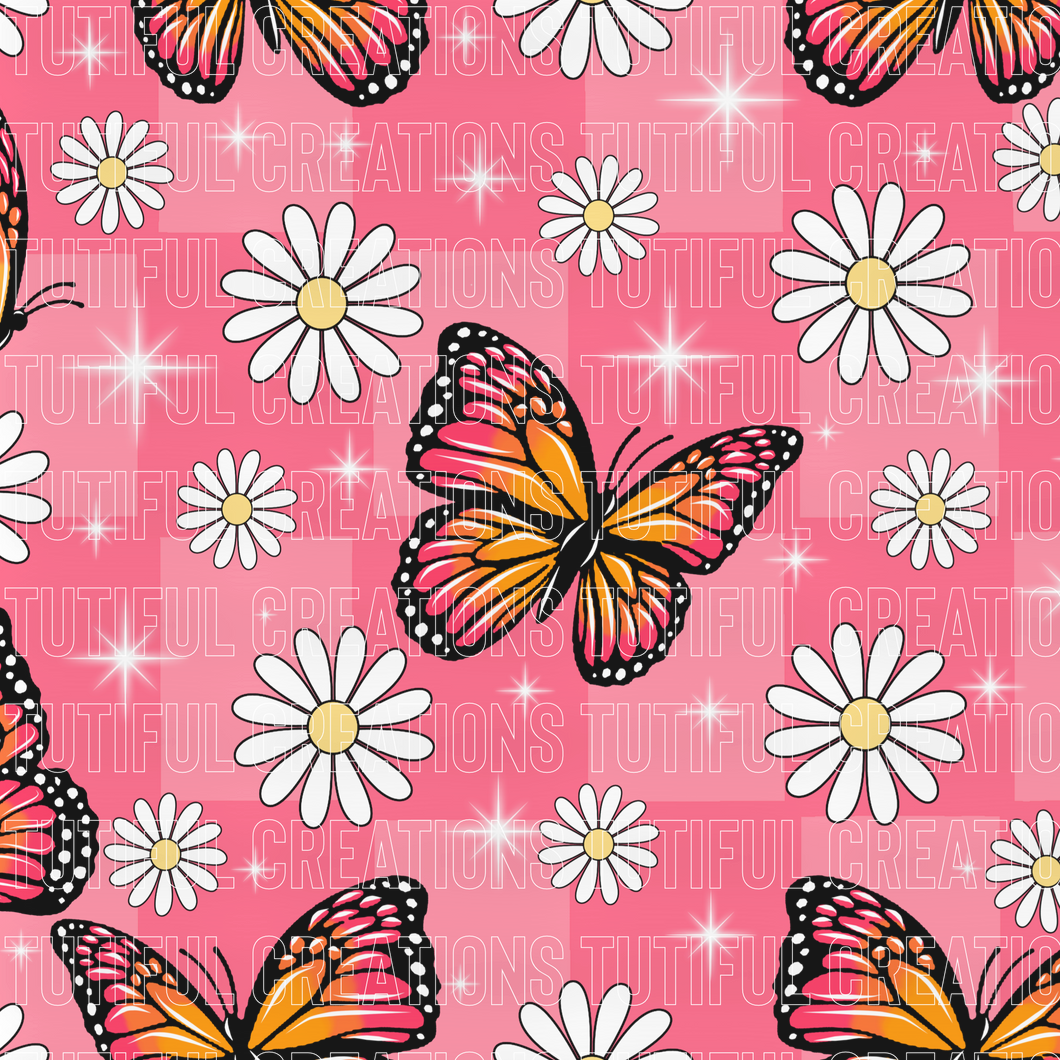 Pink checkered butterfly (Choose/SELECT style/size etc.) rib knit newest 3.0