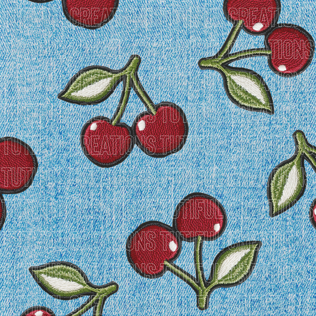 Denim Cherries (Choose SELECT style/size etc.) rib knit new