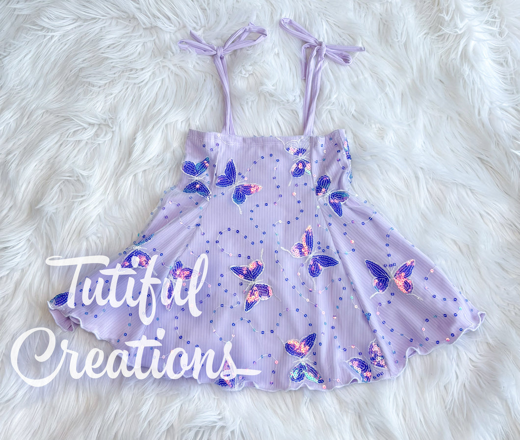 Lilac base blue Butterfly Mesh Strappy Skirt/Dress (skirt/dress only)