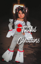 Load image into Gallery viewer, DANCING CLOWN BOW BACK TOP ONLY (Choose LENGTH and SIZE) AND - Bell bottoms not included bells sleeves as pictured will be made for top (included in price shown)
