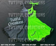Load image into Gallery viewer, PUMPKIN KING X GREEN BUG MAN BRIELLE STYLE ( ‼️Please  select style you style below, price does not include style selection‼️) . Bow in back is a self tie bow. Current price is based on a skirted romper. STYLE SHOWN IS BRIELLE TIE SHOULDER DRESS in pictur