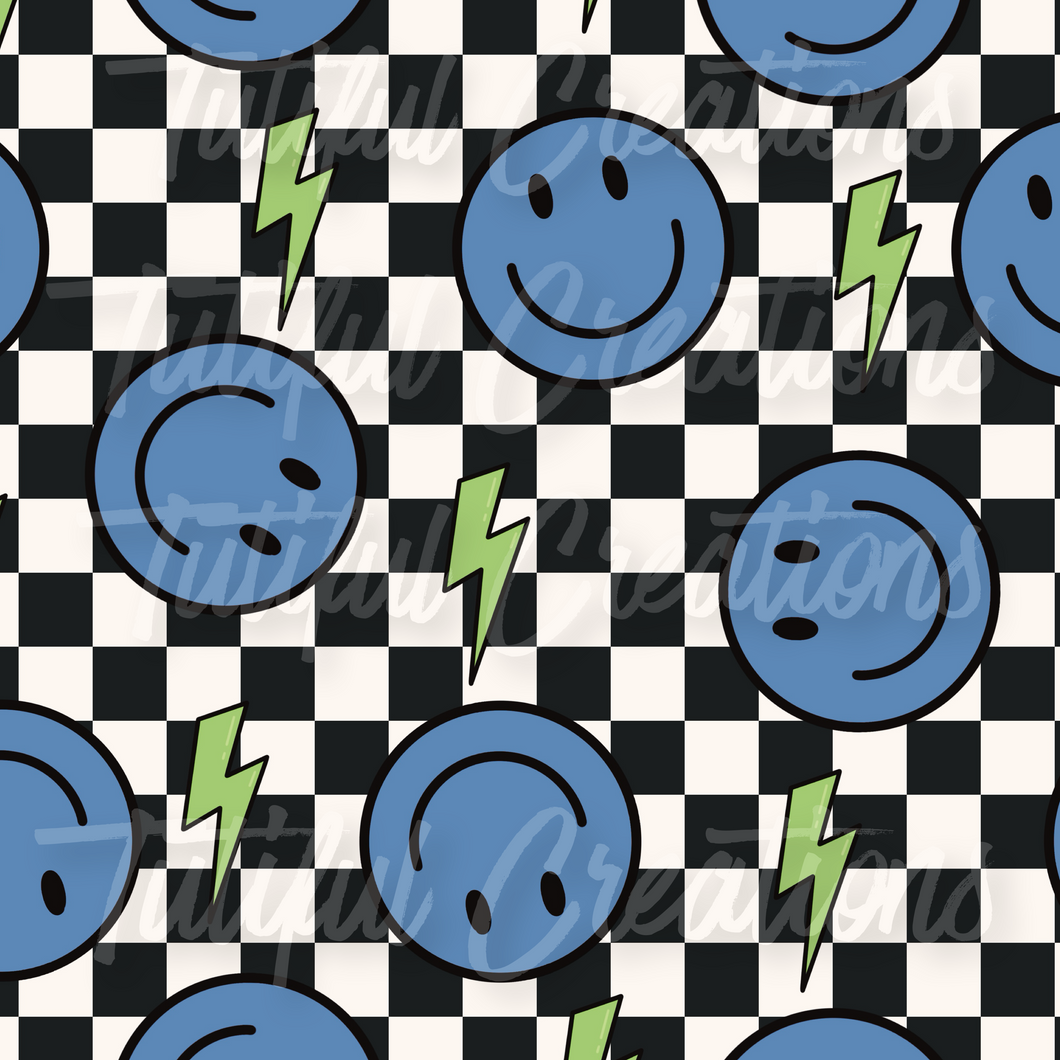 CHECKS AND SMILES PRINT ( Choose SELECT style/size etc.) rib knit