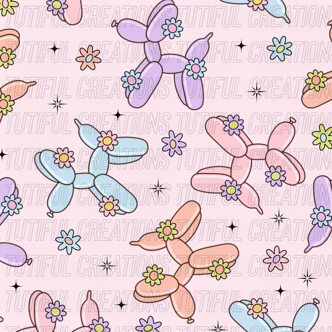 Floral pups on pink (Choose SELECT style/size etc.) rib knit new 2.0