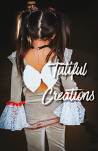 Load image into Gallery viewer, DANCING CLOWN BOW BACK TOP ONLY (Choose LENGTH and SIZE) AND - Bell bottoms not included bells sleeves as pictured will be made for top (included in price shown)