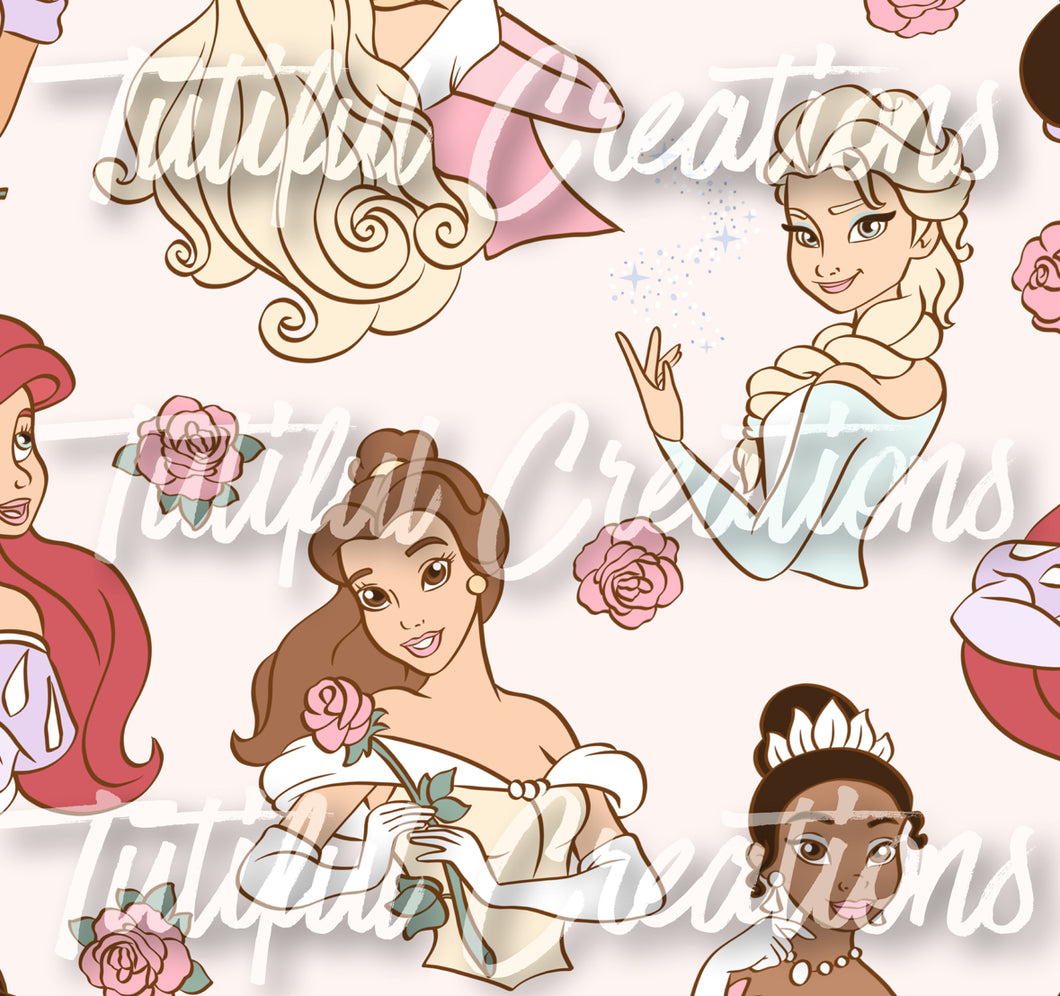 Floral princess PRINT ( Choose SELECT style/size etc.) rib knit