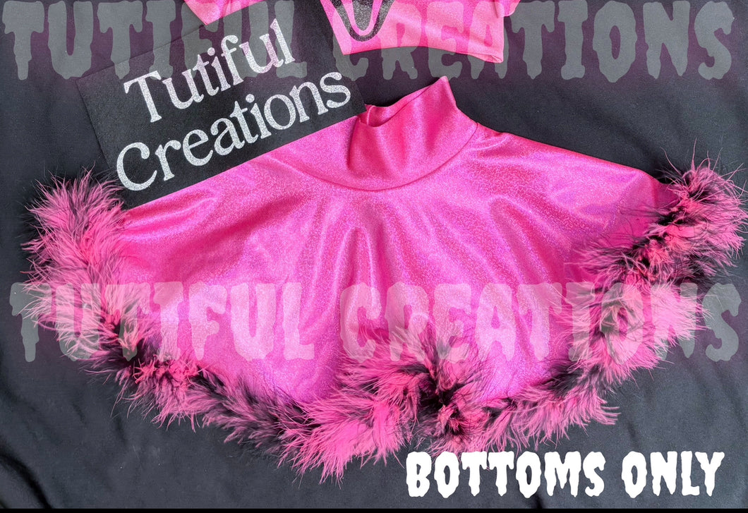 HOT PINK GHOST FACE  fur Twirl Skirt PICTURED  (select skirted bummies or twirl skirt ONLY) (FUR INCLUDED IN PRICE) TOP NOT INCLUDED