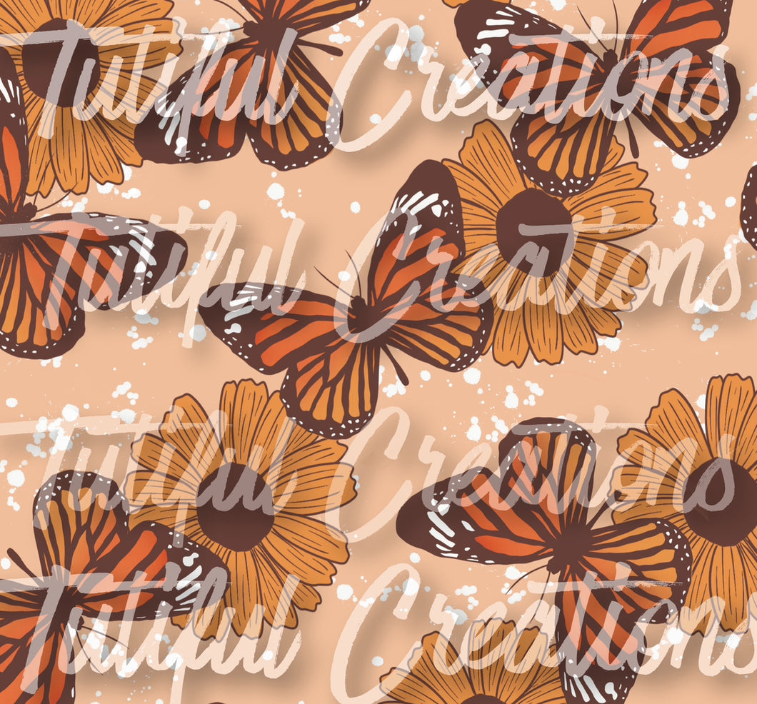 Fall Sunflower Butterfly print (SELECT style/size etc.) made in rib knit