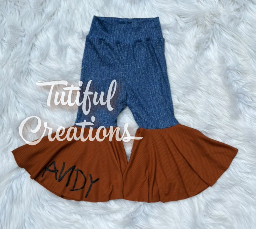 Cow boy Andy bell Rib knit Boujee BELL BOTTOMS ONLY (Exactly As pictured TOP not included ‼️