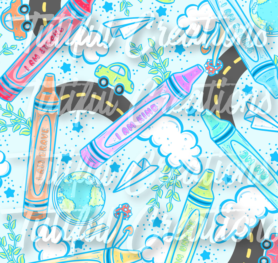 Blue Crayons  (SELECT style/size etc.) made in rib knit