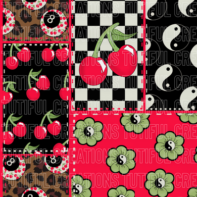 Cherry cheetah patchwork (Choose/SELECT style/size etc.) rib knit newest 4.0