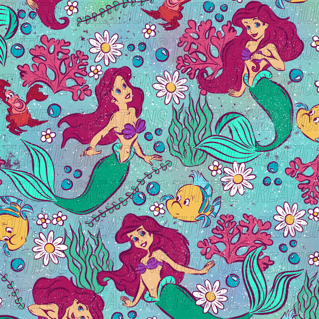 SEA PRINCESS print (SELECT style/size etc.) rib knit
