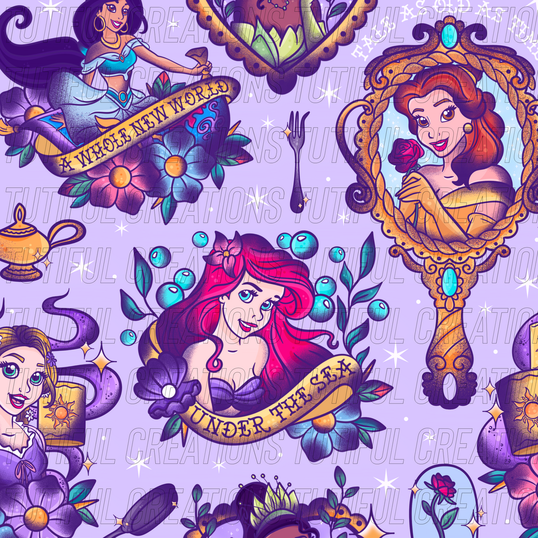 TATTOO PRINCESSES print (SELECT style/size etc.) rib knit