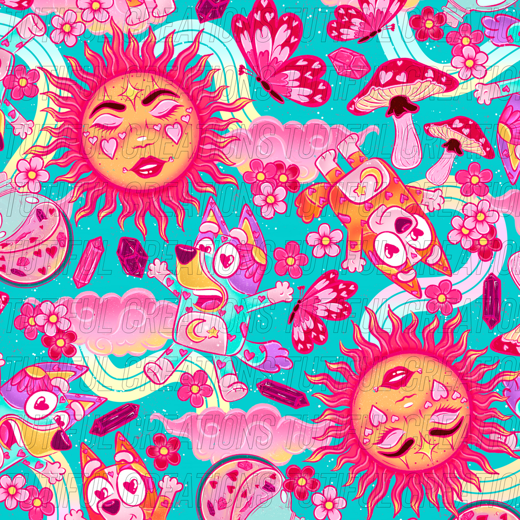 HEARTFELT UNIVERSE PUPS print (SELECT style/size etc.) rib knit