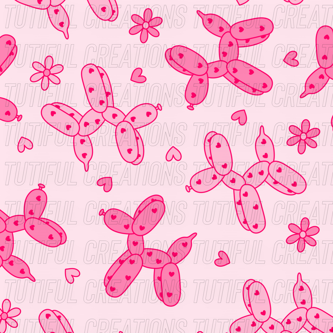 Balloon love pups print (SELECT style/size etc.) rib knit