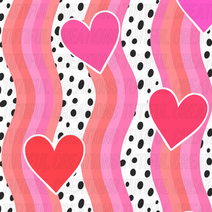 Wavy hearts print (SELECT style/size etc.) rib knit