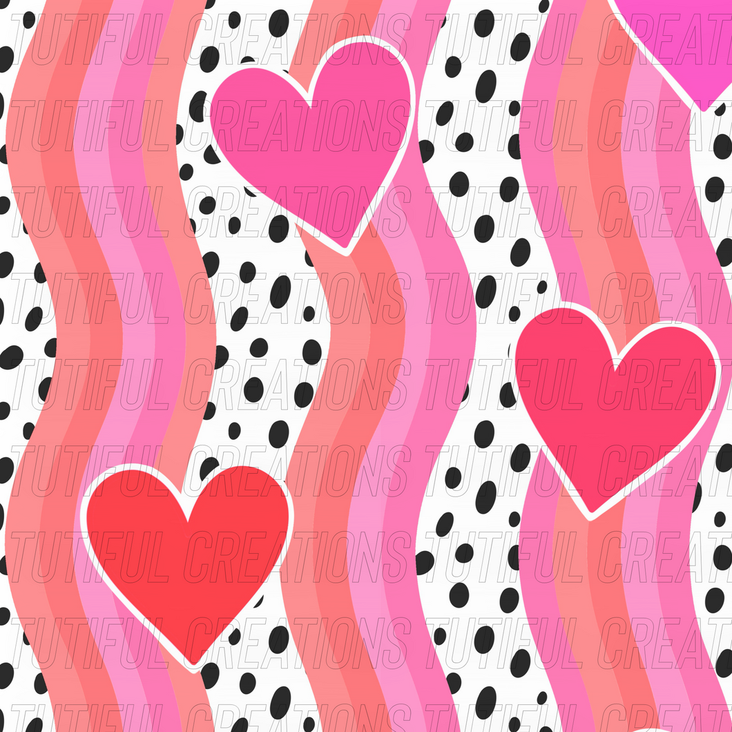 Wavy hearts print (SELECT style/size etc.) rib knit