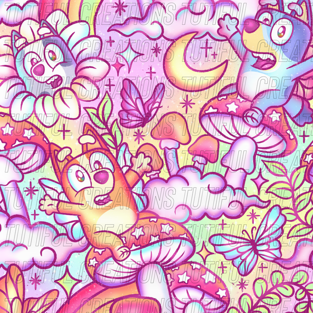 Whimsical pups print (SELECT style/size etc.) rib knit