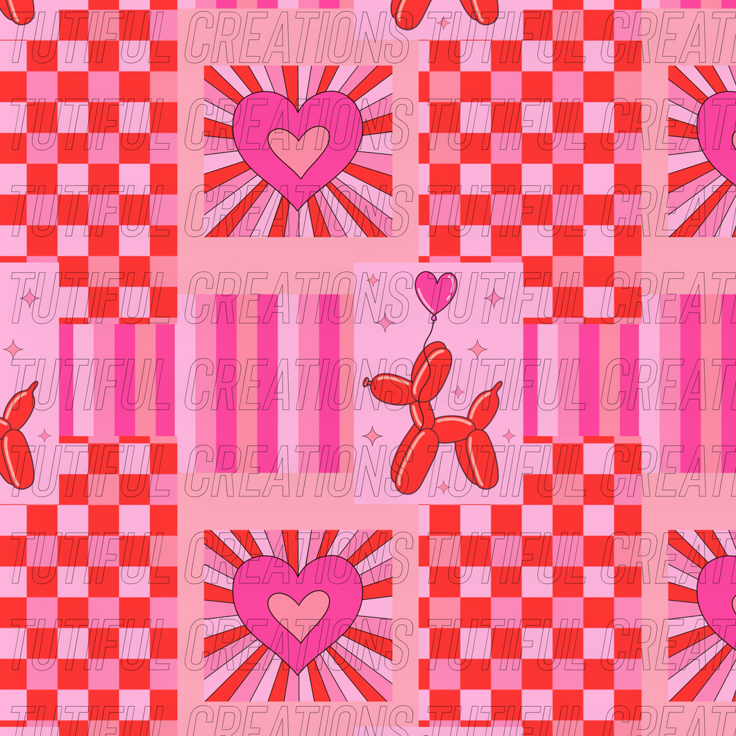 pink patchwork ball00n  print (SELECT style/size etc.) rib knit