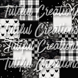 Black/white heart patchwork (SELECT style/size etc.) rib knit