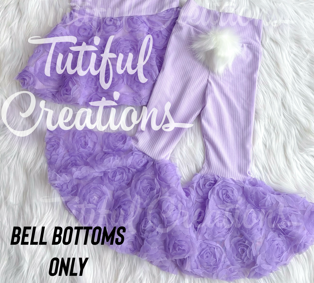 Light Purple/Lilac floral BOUJEE BELL BOTTOMS ONLY (Exactly As pictured top not included)  (‼️as of 3/12 regular TAT no Easter orders‼️)