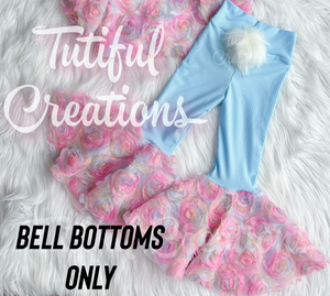 Rainbown floral BOUJEE BELL BOTTOMS ONLY (SELECT COLOR- PICTURED IS BABY BLUE)( top not included) (‼️as of 3/12 regular TAT no Easter orders‼️)