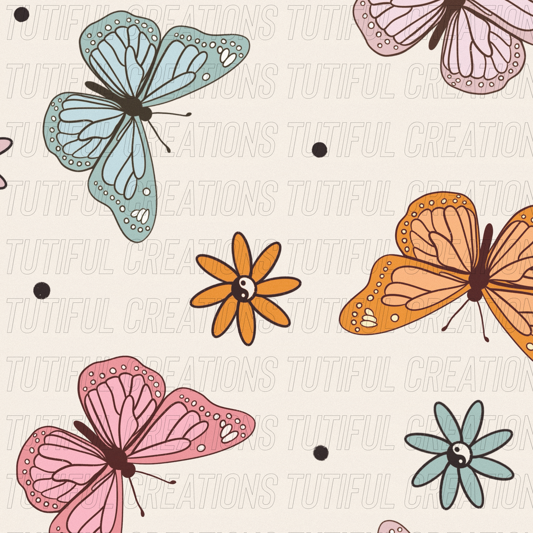 Butterfly yin yang  print  (Choose SELECT style/size etc.) rib knit