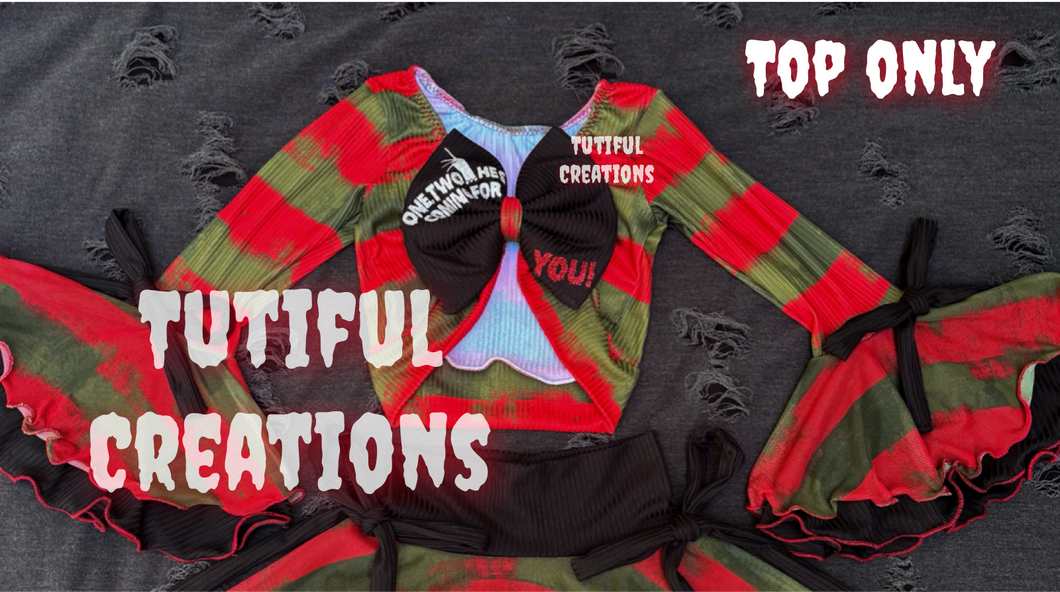 MR.IN YOUR DREAMS Rib Knit Bow back (Choose Finish/Sleeve style) Top Only size up (read description) MUST SELECTED Sleeve style is Double layered bell bow sleeves ‼️