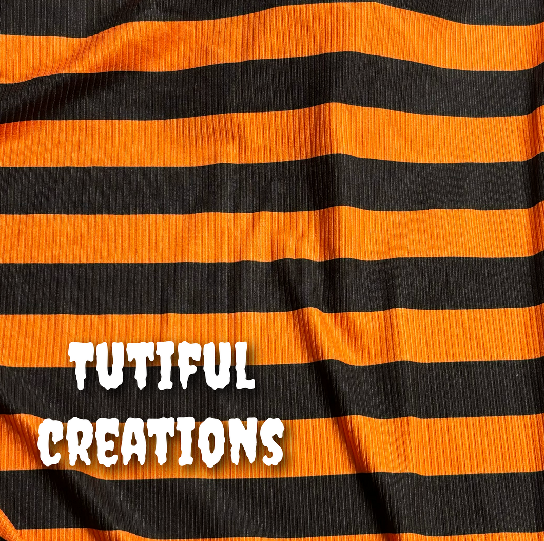 SAM ORANGE AND BLACK stripes  PRINT ( Choose SELECT style/size etc.) rib knit