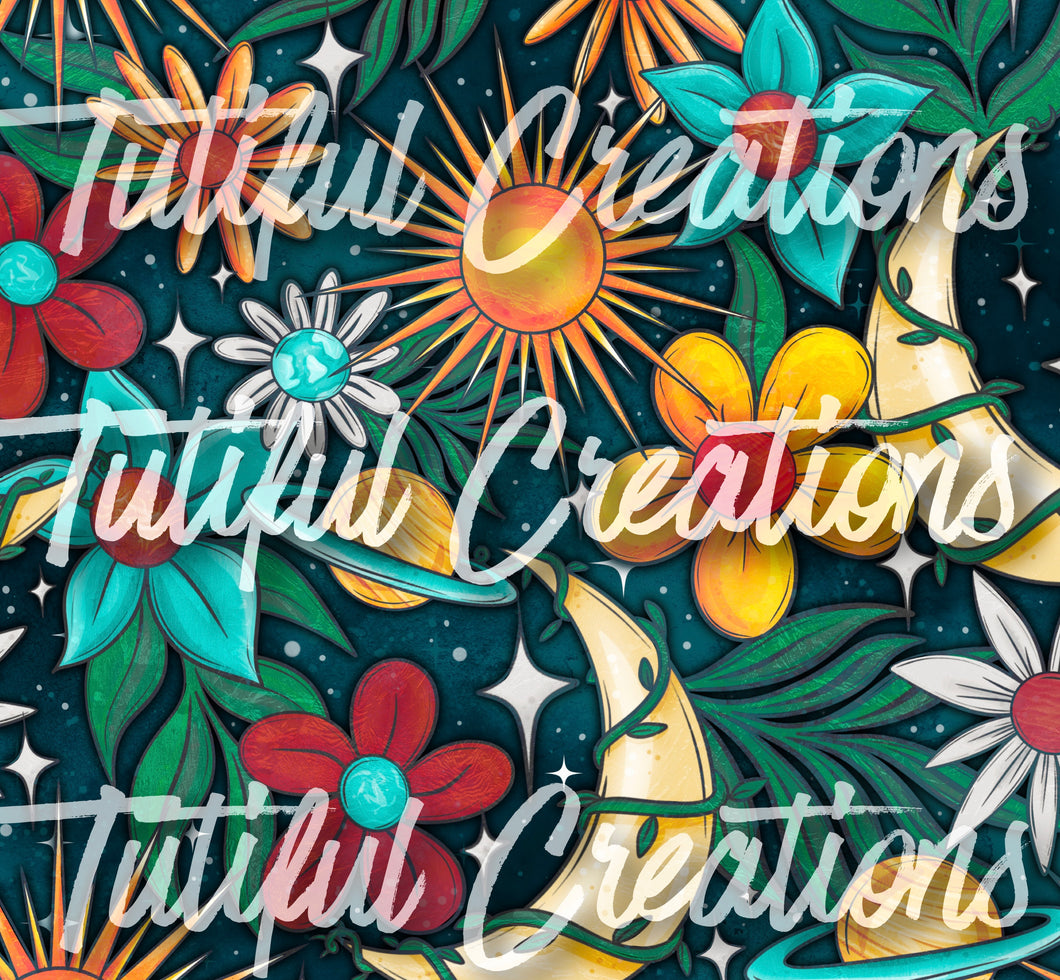 Cosmic Moody floral  (Choose SELECT style/size etc.) rib knit