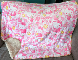 RTS 30x40 Kitty Minky/Sherpa Blanket ‼️No shop credits or codes can be combined on sale items‼️ as this is a sale item