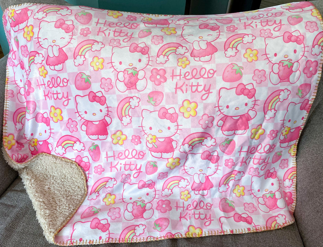 RTS 30x40 Kitty Minky/Sherpa Blanket ‼️No shop credits or codes can be combined on sale items‼️ as this is a sale item
