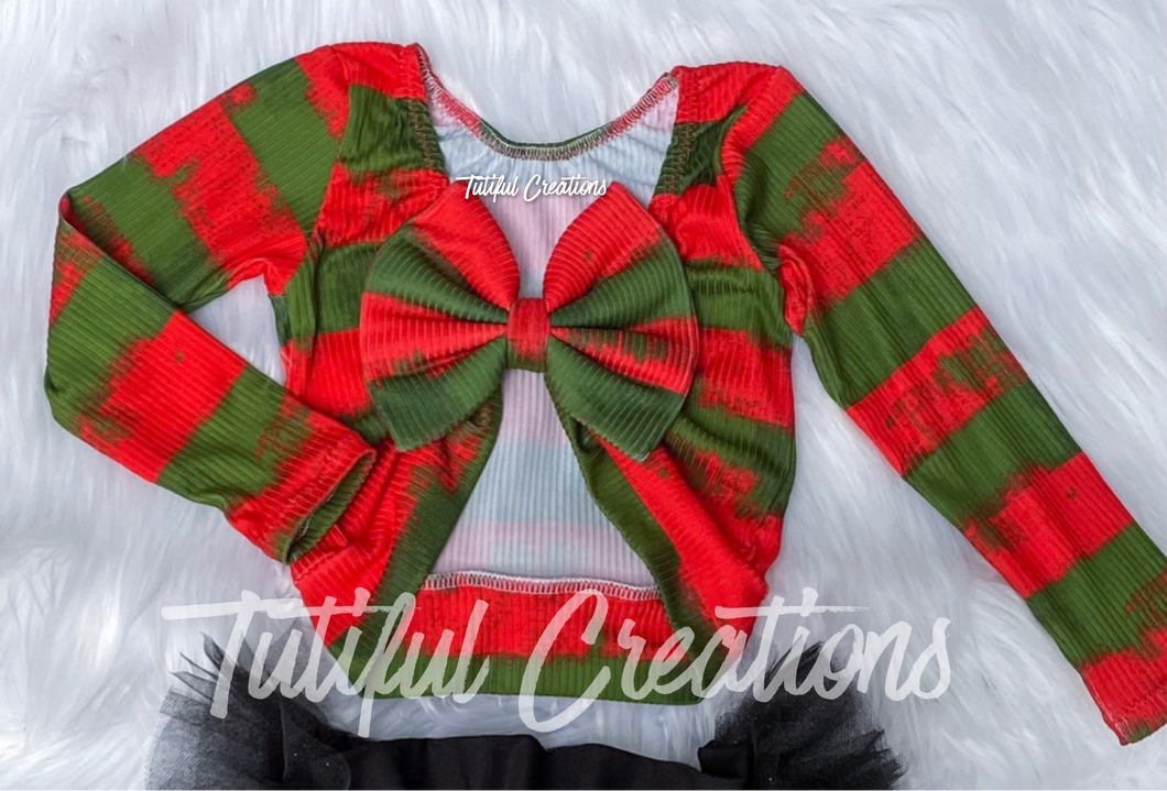 FREDDY Rib Knit Bow back (Choose Finish) top only size up (read description)