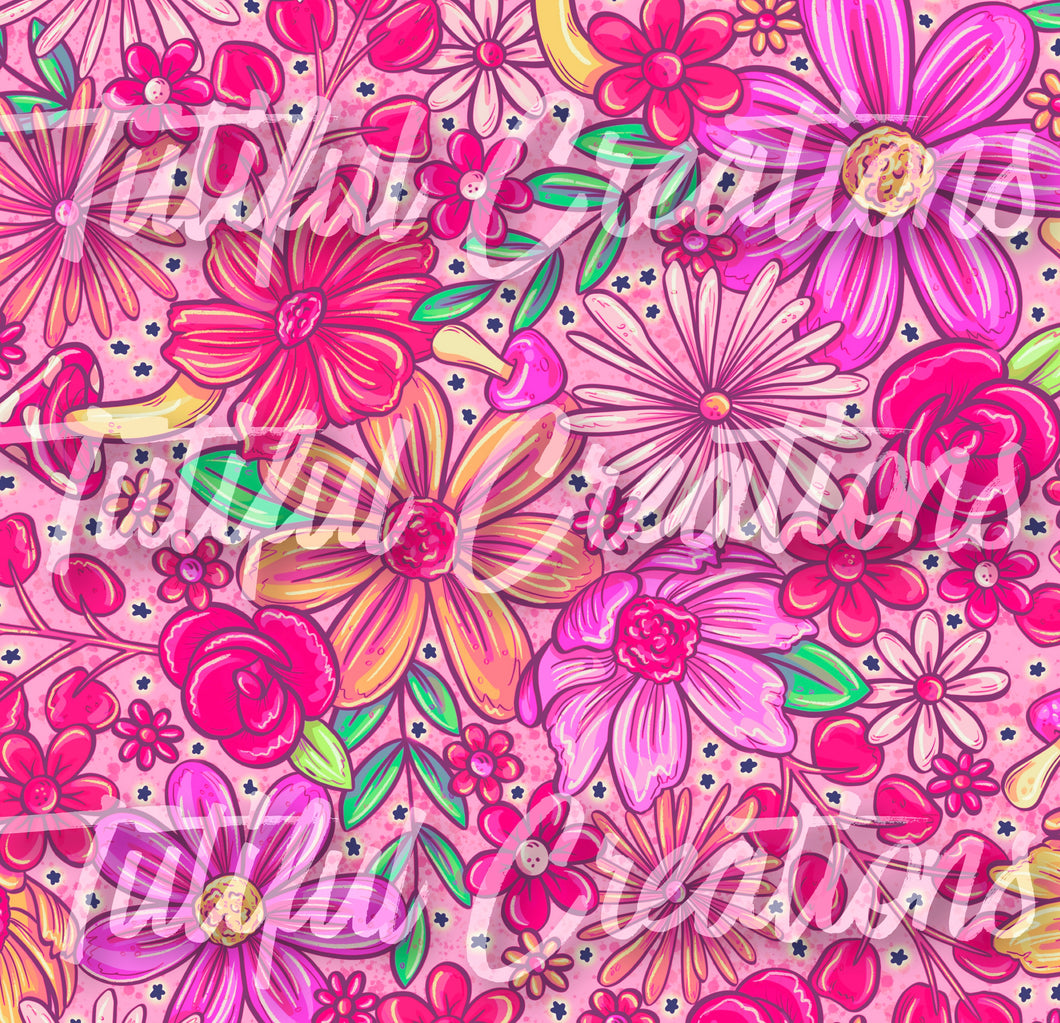 *MOMMY SIZE* BRIGHT HOT PINK FLORAL (SELECT style/size etc.) rib knit (mommy item only)