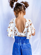 Load image into Gallery viewer, Cream Floral Eyelet Fluttering Knot Top (TOP ONLY)
